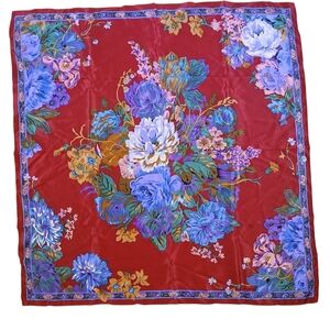 Vintage Liz Claiborne Floral 100% Silk Scarf
